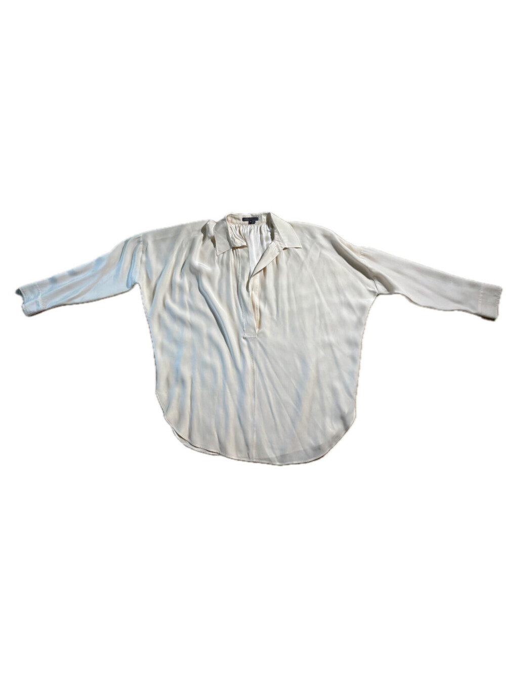 Vince Silk Split Neck Popover Blouse Women's Size Medium